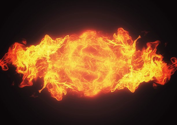 在黑暗中燃烧的火球插图图片下载