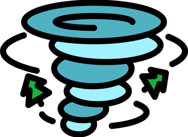 龙卷风图标颜色轮廓图片下载