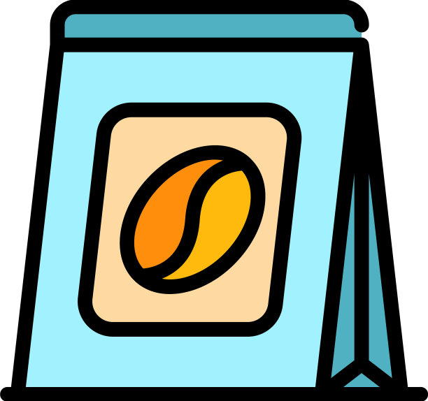 咖啡包装图标颜色轮廓图片下载