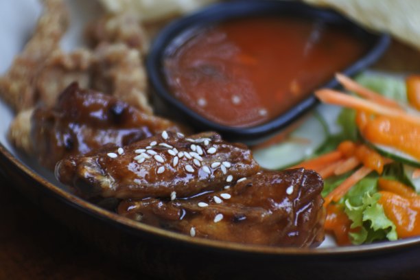 食物:牛排，粉饼，鸡肉粥。各种食物照片。烹饪需求说明图片下载