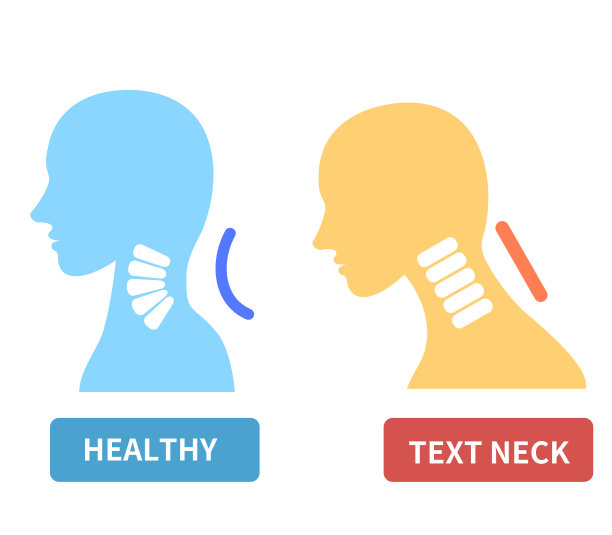 文字脖子和智能手机的插图图片下载