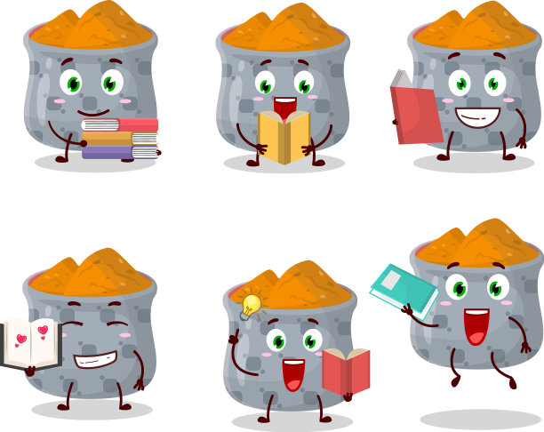 姜黄卡通人物碗画图片下载