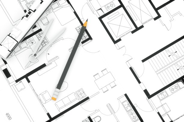 住宅建筑蓝图3D渲染图片下载