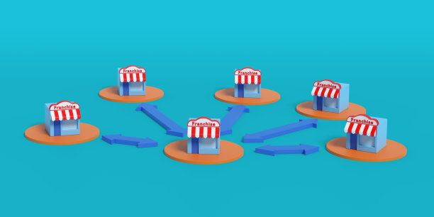 加盟店结构。3 d演示。图片下载