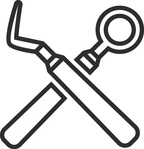 牙科工具图标牙科镜和探头图片下载