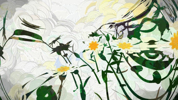 白花植物3D渲染图片下载