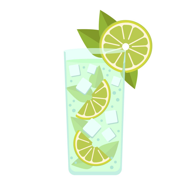 一杯新鲜的樱桃潘趣酒在白色背景-矢量图片下载