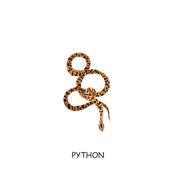 Python蛇。非洲的动物。矢量插图孤立的白色背景。图片下载