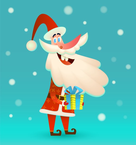 有趣的卡通圣诞老人图片下载