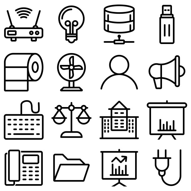 现代通用商业策略和管理图标合集插画图片下载