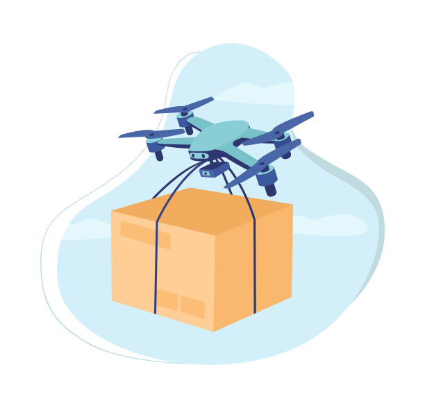 无人机交付2D矢量孤立插图图片下载