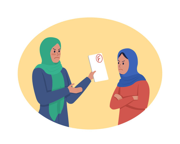 责骂不好的成绩2D矢量孤立的插图图片下载