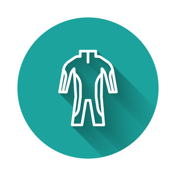 白线潜水潜水图标孤立与长阴影背景。在水下潜水设备。绿色圆圈按钮。向量图片下载