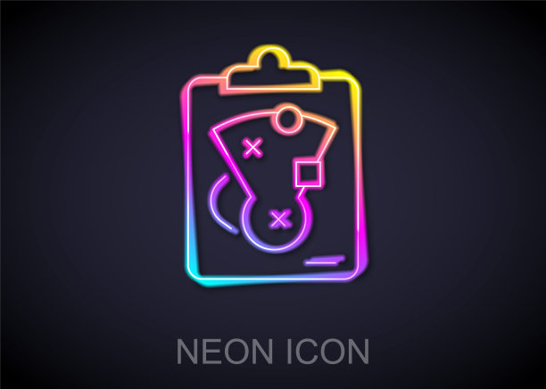 发光霓虹灯线规划策略概念图标孤立在黑色背景。棒球杯队形和战术。向量图片下载