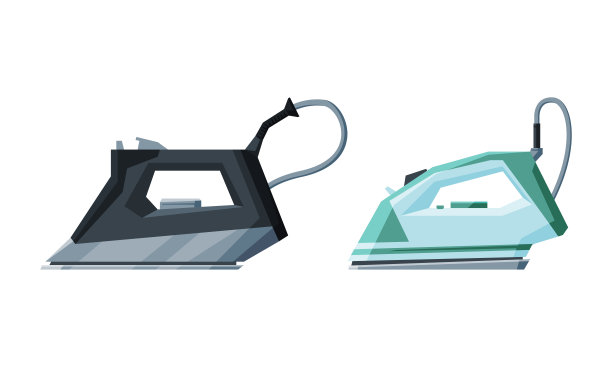 衣服熨斗作为家庭或家用电器矢量集图片下载