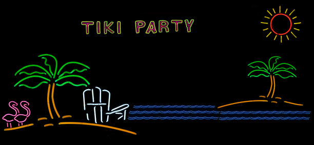 照片合成复古霓虹灯海滩派对图片下载