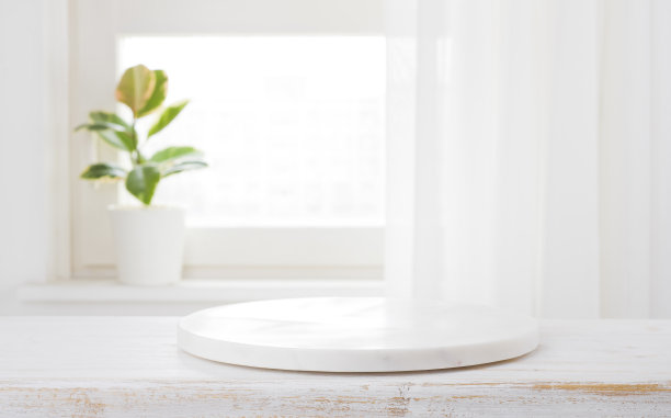 厨房餐桌上的大理石托盘是设计的重点视觉布局图片下载