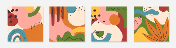 一组抽象矢量插图图片下载