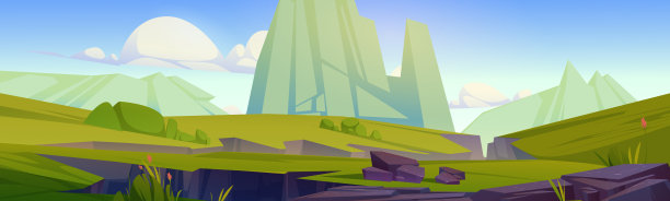 有山脉和裂缝的史前景观图片下载