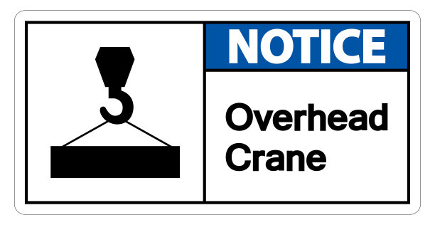 注意架空起重机符号标志在白色背景上图片下载