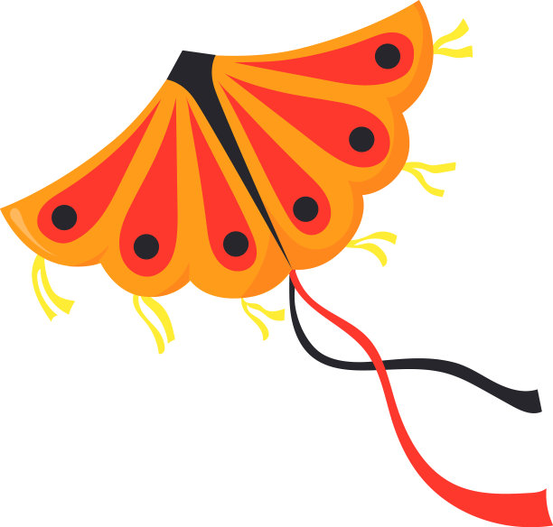 黄貂鱼风筝节日图为设计模板图片下载