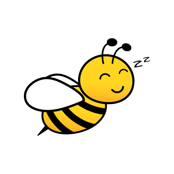 可爱的蜜蜂睡觉。图片下载