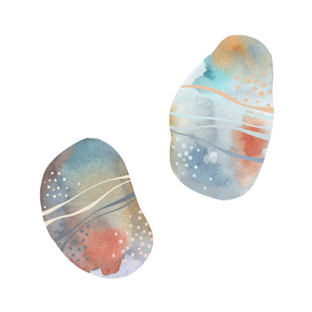 海卵石水彩画为设计元素图片下载
