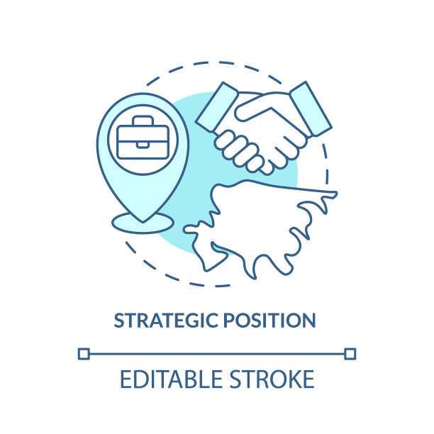 战略位置绿松石概念图标图片下载