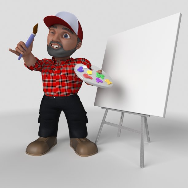 3D卡通伐木工人角色图片下载