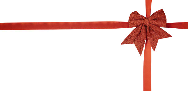 红色蝴蝶结白色背景图片下载