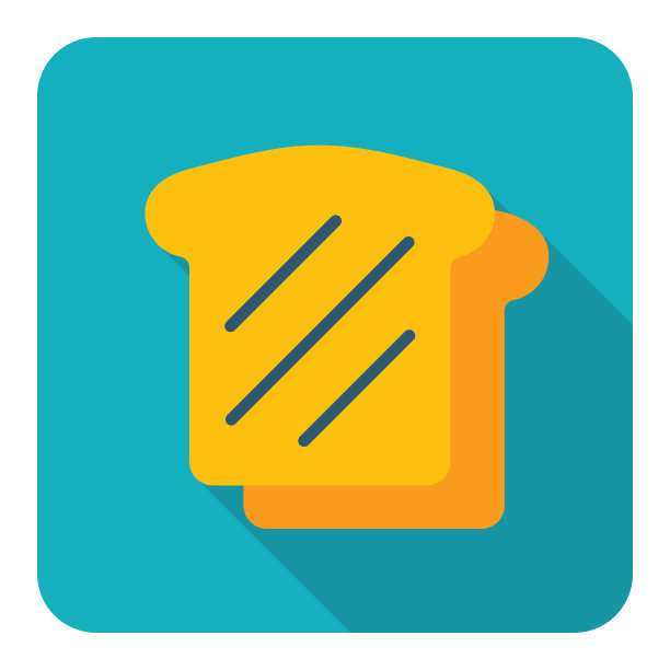 面包，吐司矢量图标。快餐的迹象图片下载