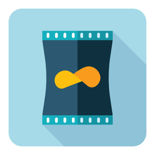 薯片袋矢量图标。快餐的迹象图片下载