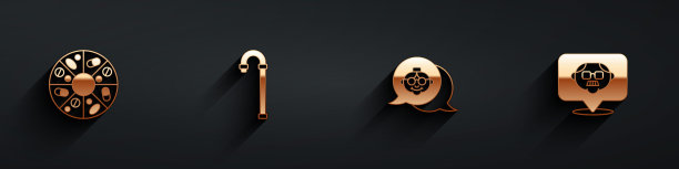 将维生素丸、手杖、祖母和祖父的形象与长长的影子相结合。向量图片下载