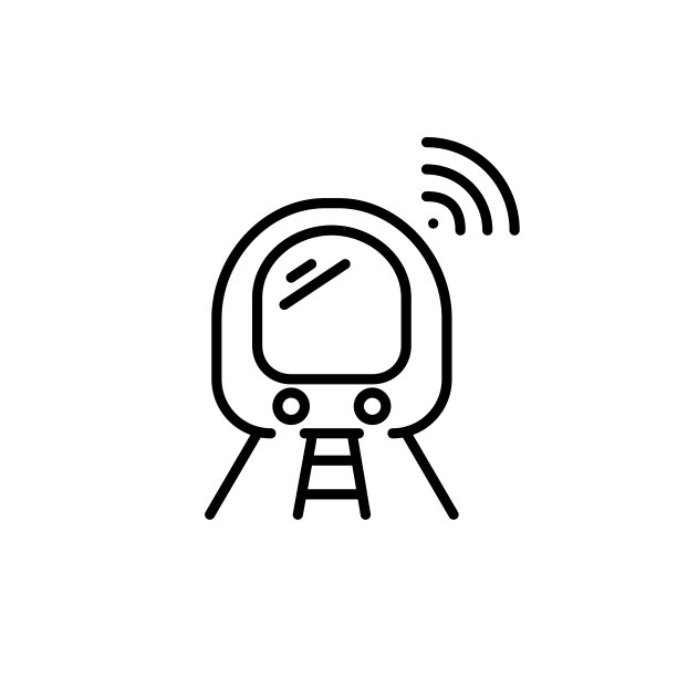 聪明的地铁。使用传感器的无人驾驶列车。完美的像素，可编辑的stroke图标图片下载