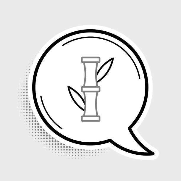 线竹图标孤立在灰色背景。色彩斑斓的轮廓的概念。向量图片下载