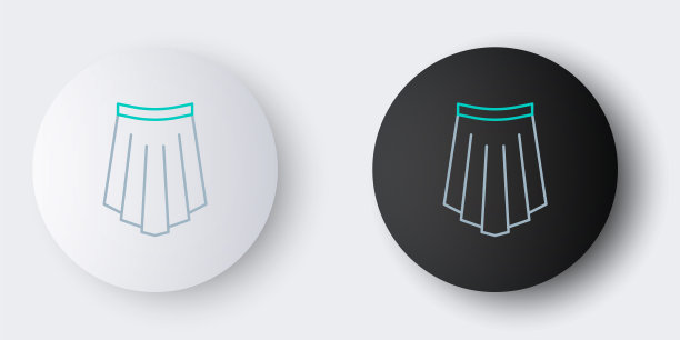 线裙图标孤立在灰色背景。色彩斑斓的轮廓的概念。向量图片下载