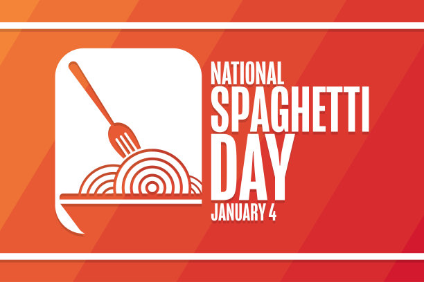 国家意大利面条。1月4日。节日的概念。模板背景，横幅，卡片，海报与文本铭文。向量EPS10插图。图片下载