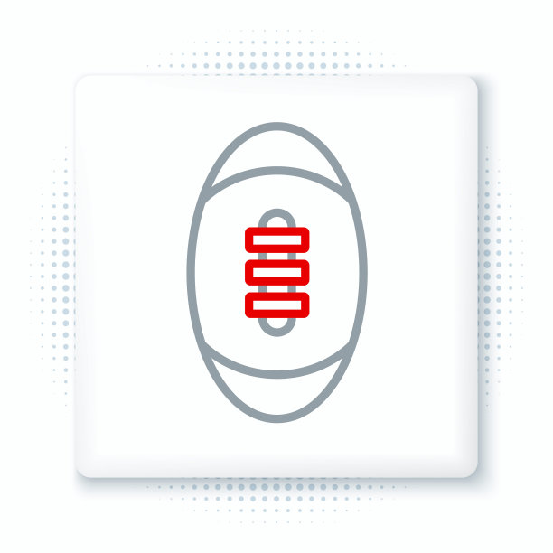 线美国足球图标孤立的白色背景。橄榄球图标。团体运动比赛的标志。色彩斑斓的轮廓的概念。向量图片下载