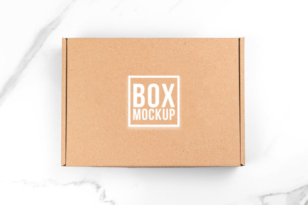 纸箱模型，俯视图。白色背景。适用于食品、化妆品或医药包装。运输和交付概念图片下载