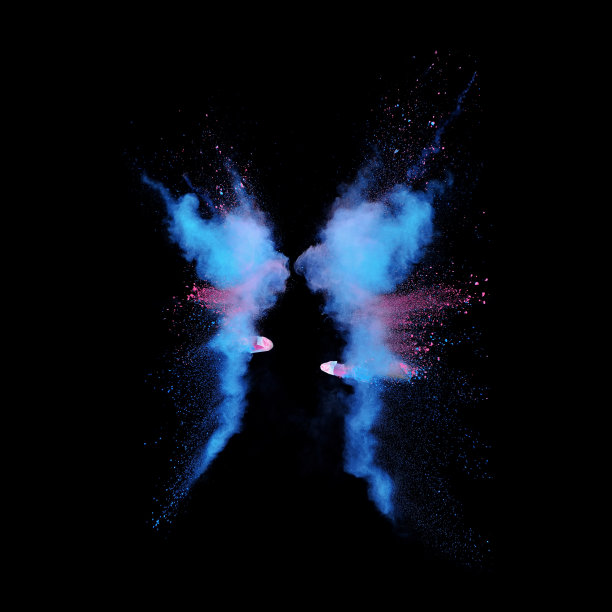 双蓝色的爆炸图片下载