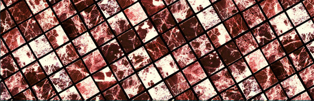 红色大理石马赛克的背景和纹理。全景。横幅。图片下载
