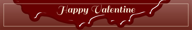 情人节横幅，棕色背景滴巧克力，320x50图片下载
