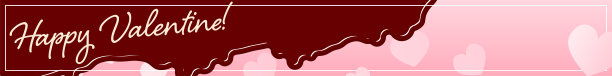 情人节横幅，粉色心形背景，滴巧克力，728x90图片下载