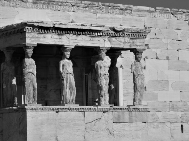 希腊雅典的伊瑞克提翁女柱门廊图片下载