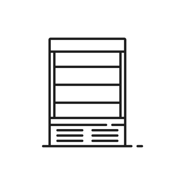 垂直冰箱冰箱在超市商店的图标图片下载