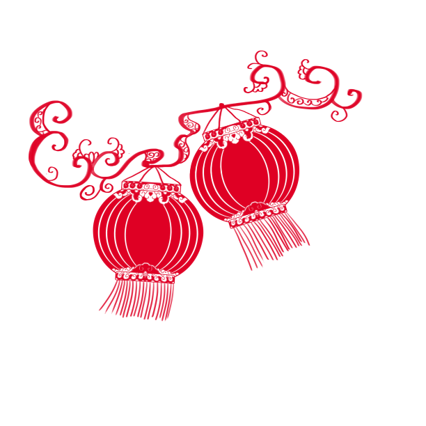 新年春节灯笼剪纸图片下载