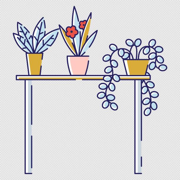 绿植花朵盆栽桌子图片下载