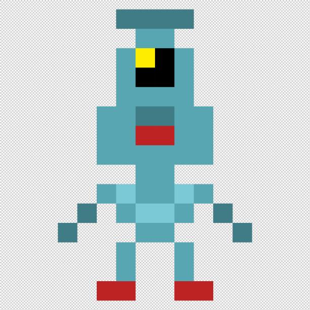 像素游戏怪物蓝色图片下载