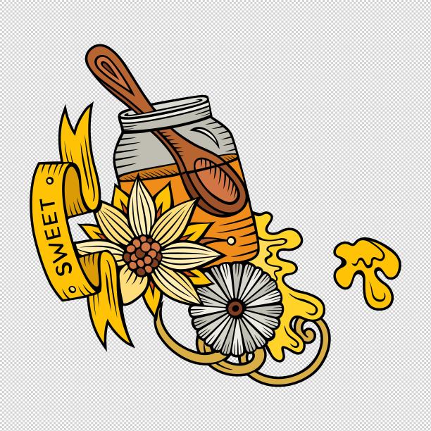 鲜花丝带蜂蜜图片下载