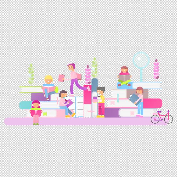 男女书本看书植物图片下载